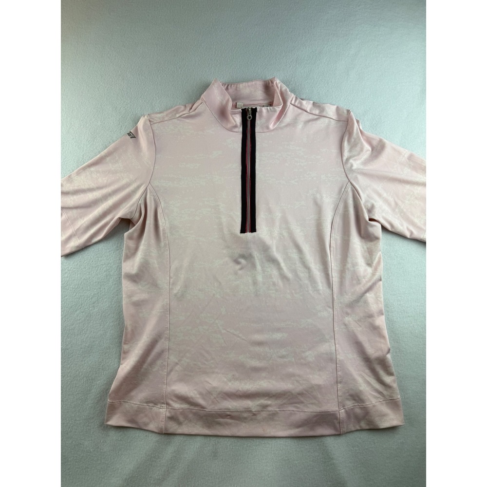 Tail Tech Pink Camo Print 1/4‎ Zip Golf Pullover Shirt Women Medium